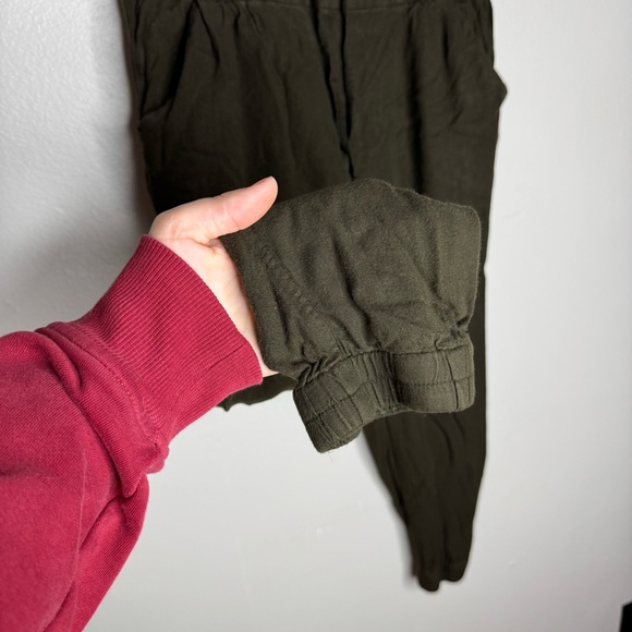 Aritzia Sunday Best Olive Green Lightweight Joggers Drawstring Waist Boho - Picture 5 of 9